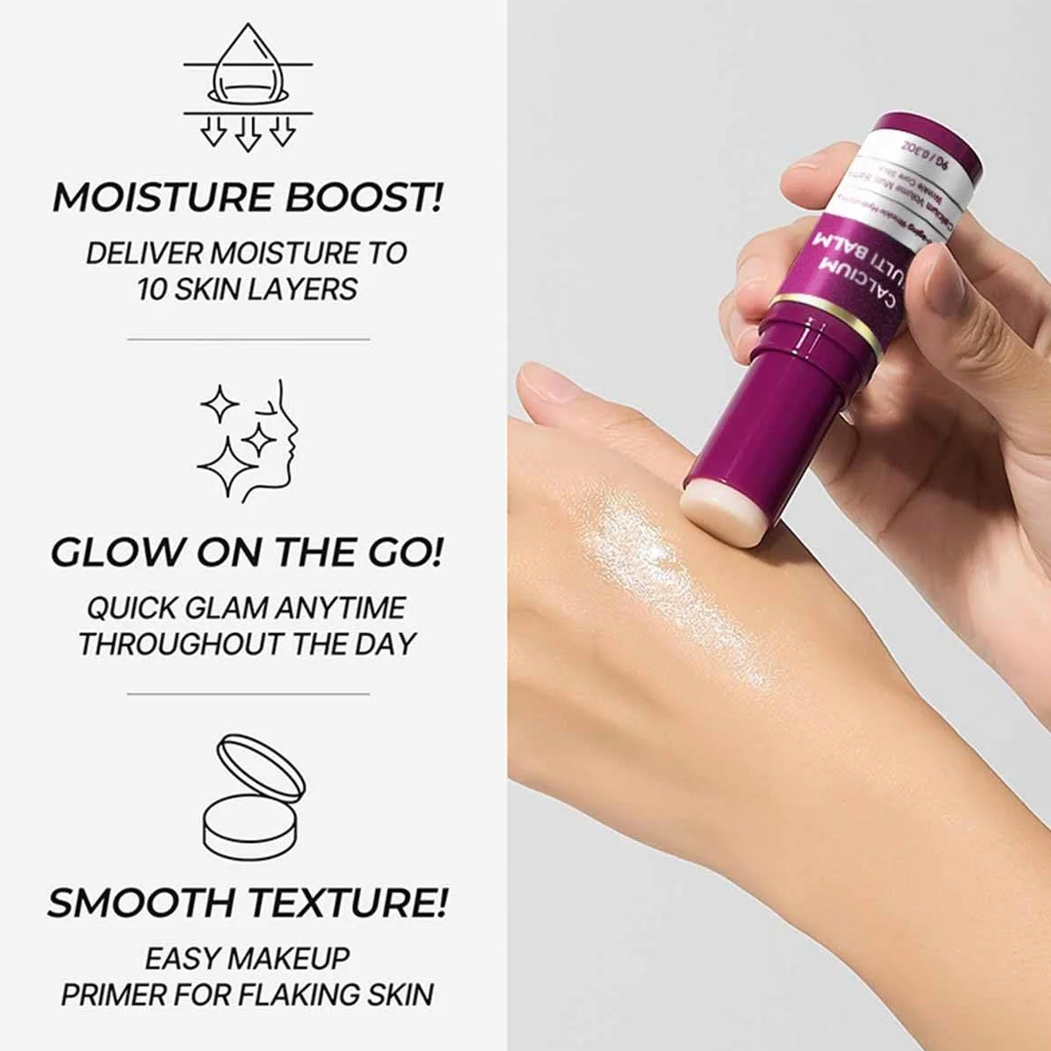 Calcium Multi Balm,Kollagen Feuchtigkeitsspender Stick,Balsam,Falten Stick,Anti-Aging & Firming Skincare stick,Hydrating, Festigung Der Haut,Geeignet Für Augen,Hals,Gesicht (2 Stk, 9g)