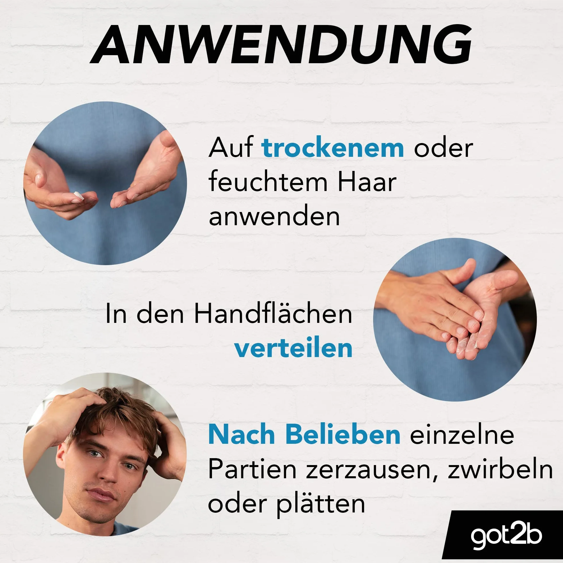got2b Strand Matte Matt-Paste (100 ml), Styling Paste für matte Surfer Looks, zum Strubbeln, Texturieren oder Zähmen ohne Verkleben, leichter Halt (Packung mit 4)