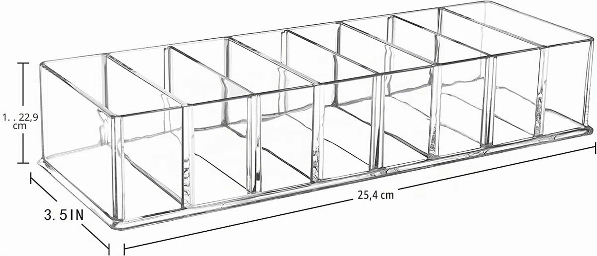 2 Stücke Abnehmbarer Kosmetik Organizer 8 Fächern Make-up-Organizer Acryl Aufbewahrungsboxen, Schmuck Ausstellungsboxen transparente Schubladen für Kommode Waschtisch Badezimmer Küche