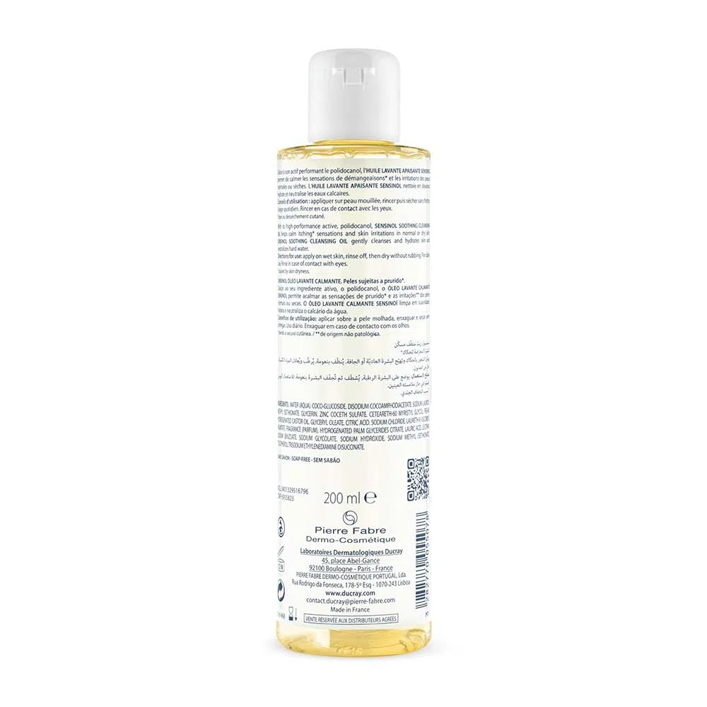 Ducray SENSINOL, Anti-Juckreiz Duschöl für Gesicht und Körper, besonders pflegende Reinigung bei sehr trockener, juckender Haut, klinisch getestet, 200 ml