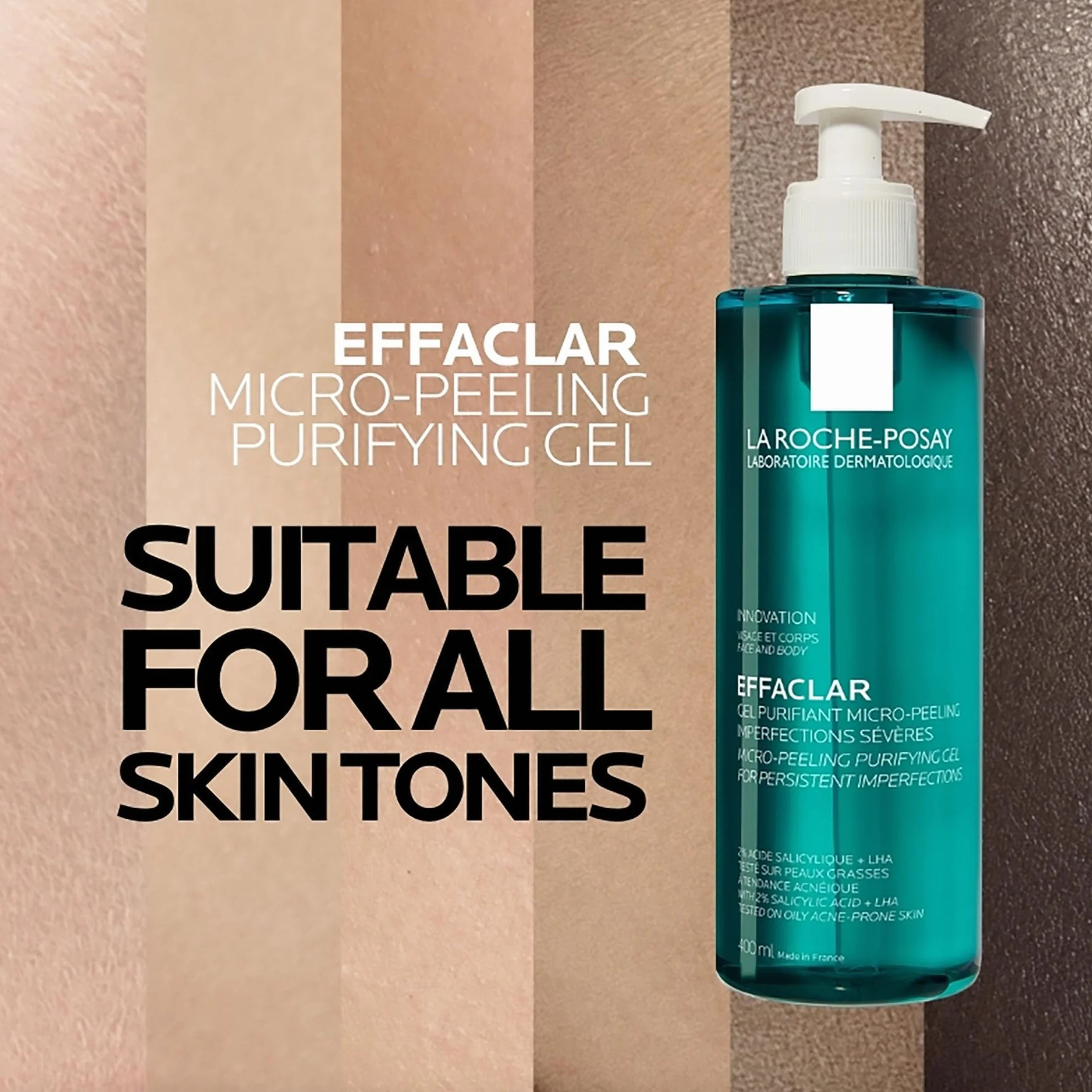 La Roche-Posay Effaclar Mikro-Peeling Reinigungsgel Reinigung für Gesicht und Körper bei Akne und unreiner Haut