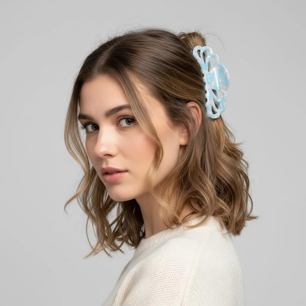 Groß Acetat Haarklammer Haarspange Damen Haarschmuck Haar clips, Blau