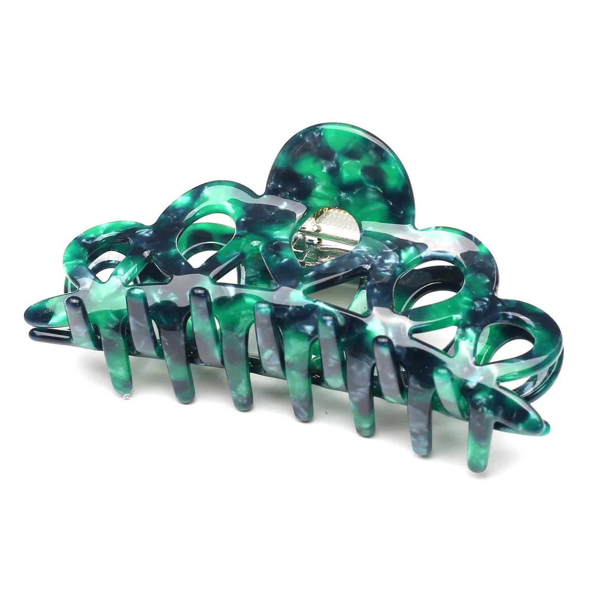 Groß Acetat Haarklammer Klauen Haarspange Schöne Damen Haar clips, Grün