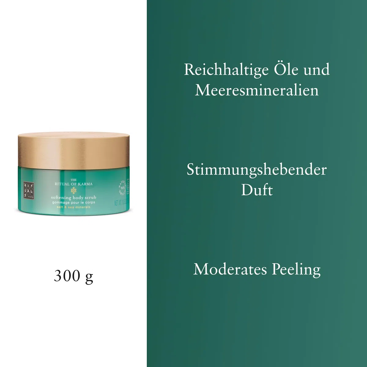 RITUALS Body Scrub The Ritual of Karma – Körperpeeling mit Lotus, weißem Tee, Salz und Meeresmineralien – 94% Inhaltsstoffe natürlichen Ursprungs – 300 g