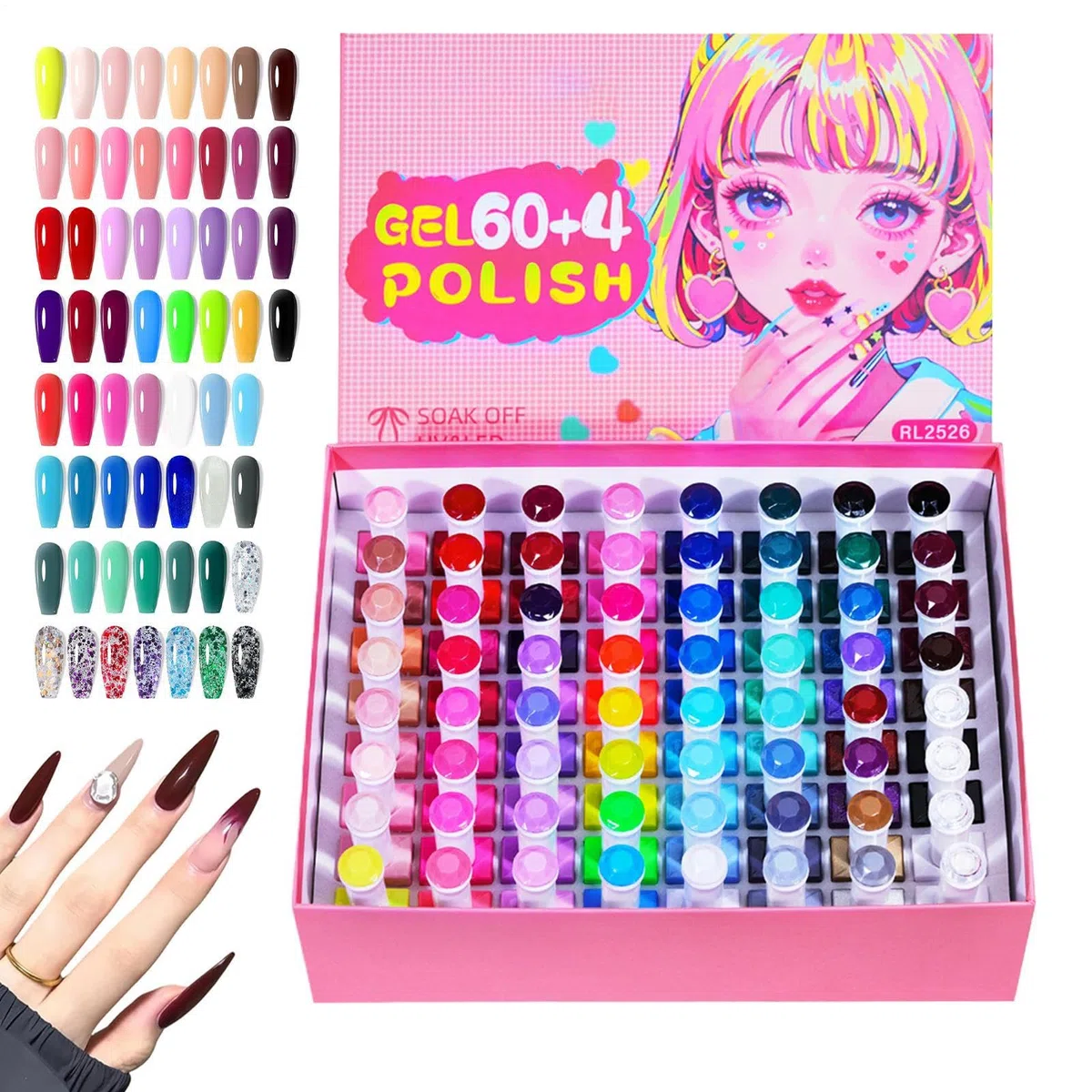 Gel-Nagellack-Set – für schnell trocknende Nägel mit 60 Farben, langanhaltendes Handpflege-Werkzeug, funktionelle Gel-Flaschen im Lieferumfang enthalten | Hochwertiges Maniküre-Set für