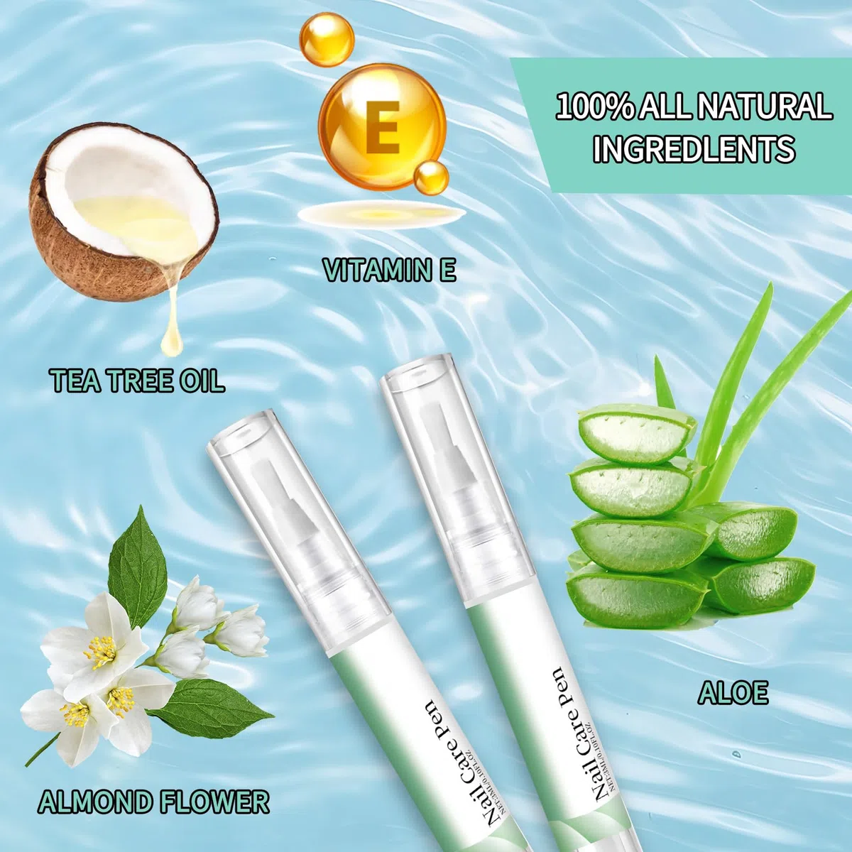 4 Stück Nail Pen, mit Teebaumöl Vitamin E für Fördern Sie das Nagelwachstum