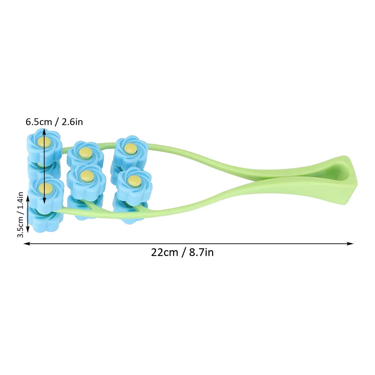 Gesichtswalze, Blütenmassage Roller Gesichtsmassage Roller Gesichtsmassagebaste Doppelklammern Massagegeroller für Gesicht, Gesichtswalze, Bildhauerei und Halsheben (BLUE)