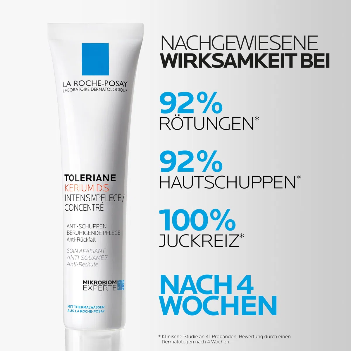 La Roche Posay Intensivpflege für schuppende Gesichtshaut, Bei seborrhoischer Dermatitis, Mildert schuppende Haut und Rötungen, Mit Thermal Dermobiotic und Zink, Toleriane Kerium DS, 40 ml