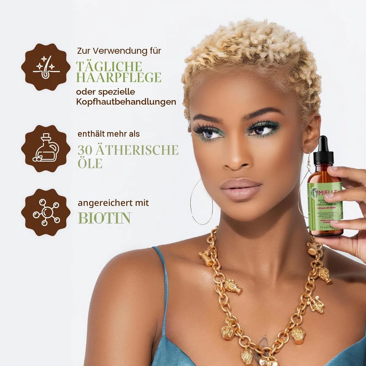 Mielle, Natural Organics, Rosmarin-Minze, Kopfhaut- und Haarstärkungsöl, 59 ml, Packung mit 1 Flasche, versiegelte Verpackung