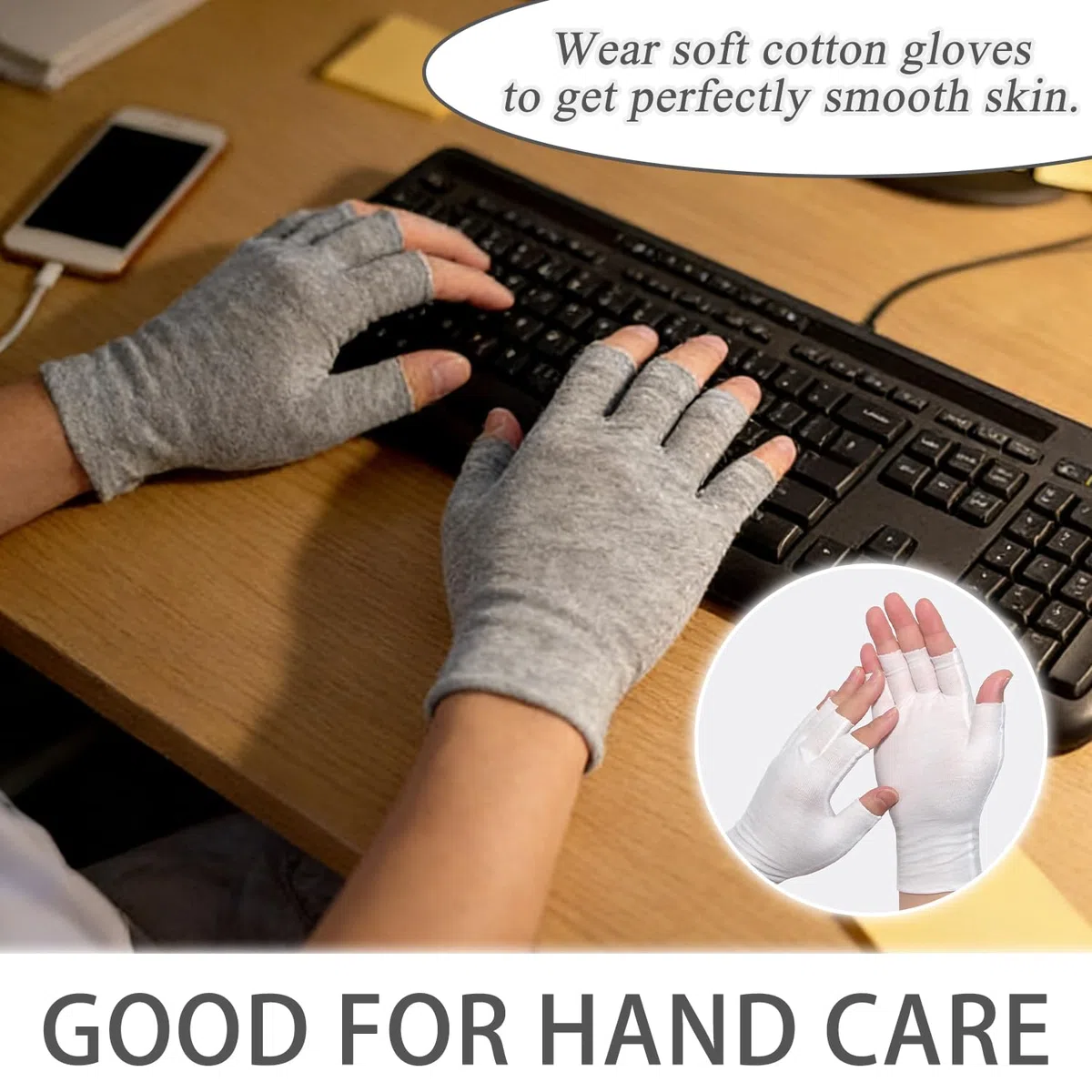 6 Paar Baumwollhandschuhe, Fingerlose Handschuhe aus Baumwolle, Dünne Baumwollhandschuhe für Ekzeme, für Trockene Hände, SPA, UV-Schutz, für Die Schmuckprüfung, Münzhandhabung, Einheitsgröße