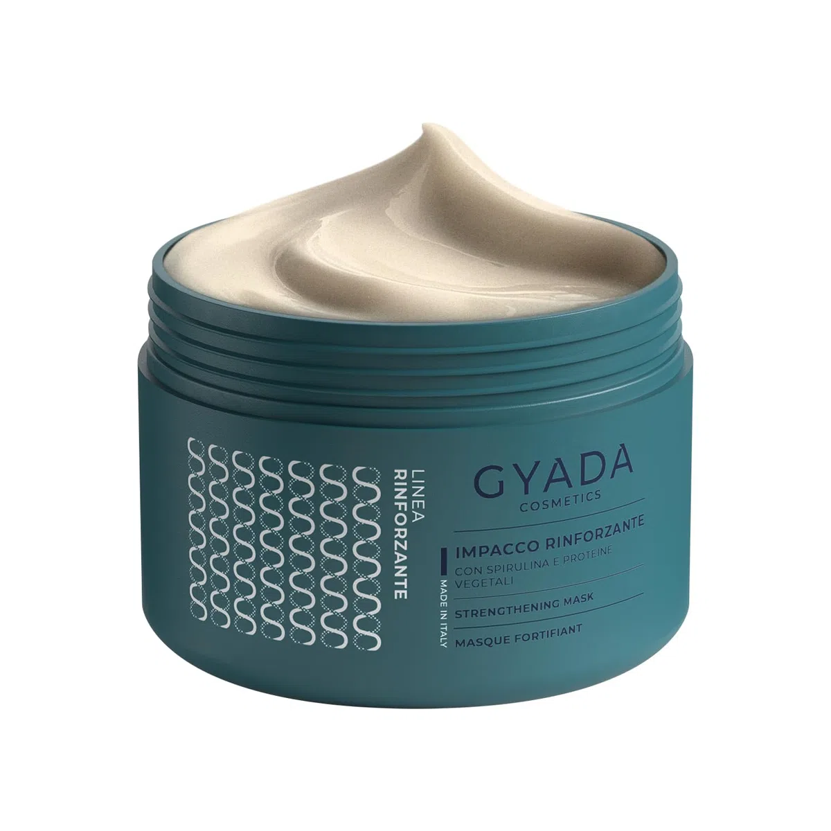 GYADA COSMETICS, Stärkende Haarpackung mit Spirulina, pflegend, Anti-Haarausfall, wirkt Spliss entgegen, geeignet für brüchiges Haar, mit Hafer und Ginseng, 250 ml