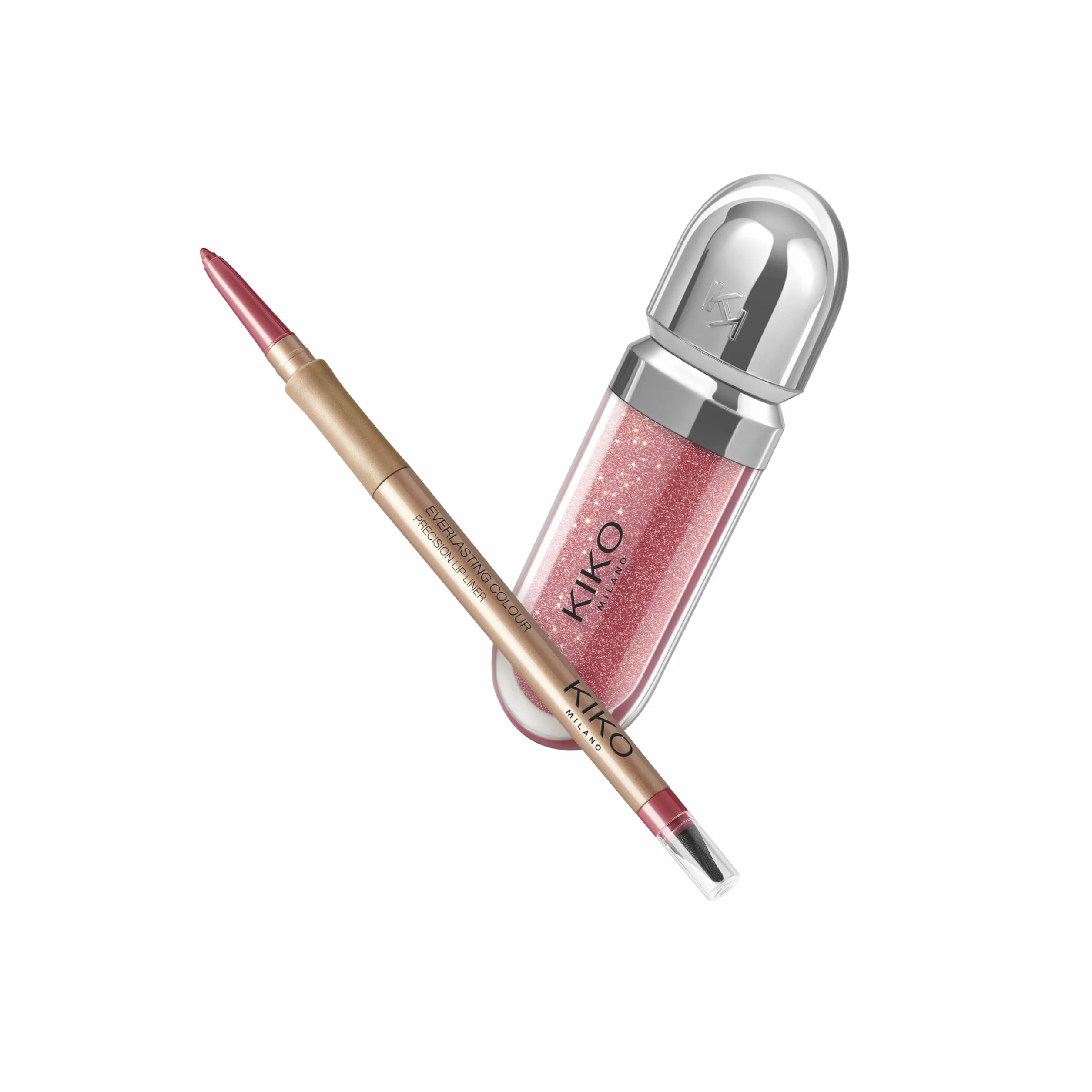 KIKO Milano Lip Combo Set 03, Lippen-Set: Feuchtigkeitsspendender Lipgloss Und Passender Lipliner