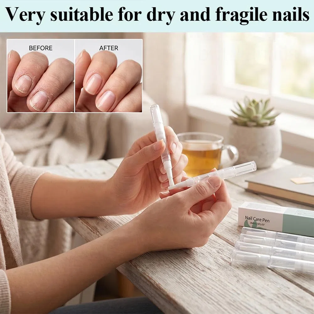 5 Stück Nail Care Pen, Nagelpilz Stift, Nagelpilz Nagelpflegestift, Nagel Behandlungs Stift für Fingernägel & Fußnägel mit Teebaumöl, Vitamin E & Aloe Vera, Nagelwachstum FöRdern