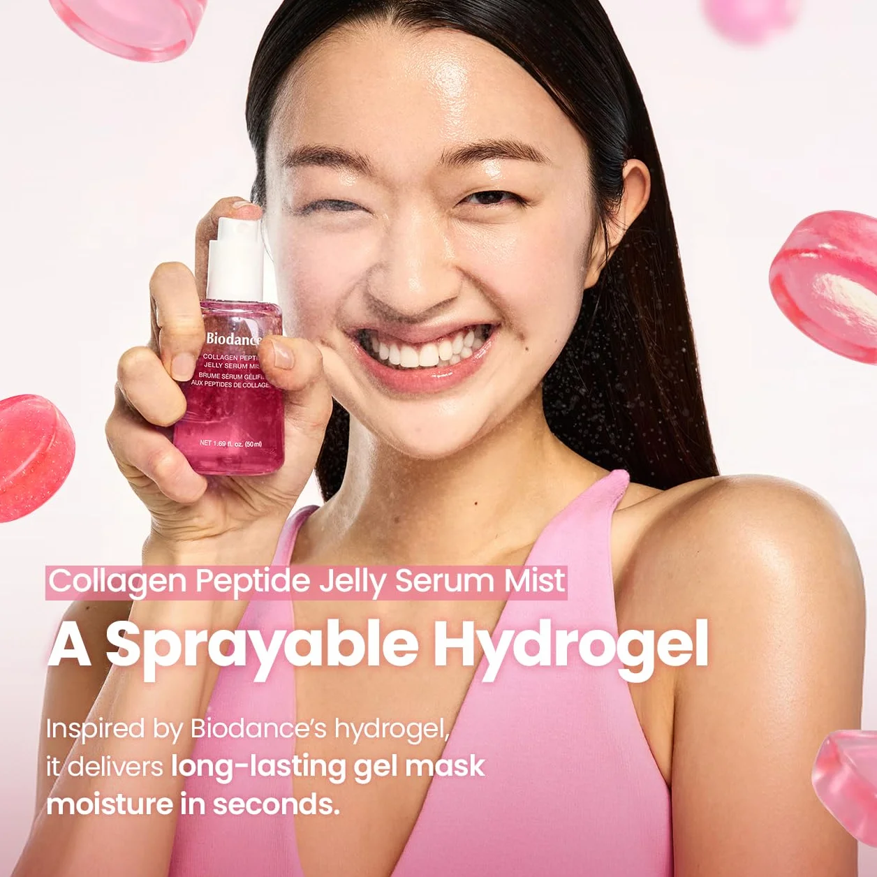 BIODANCE Collagen Peptide Jelly Serum Spray, Feuchtigkeitsspendendes Gesichtsspray, Hydrogel zum Aufsprühen, Reiseutensilien und Selbstpflege-Geschenke für Frauen, Koreanische Hautpflege | 1.69 fl.oz