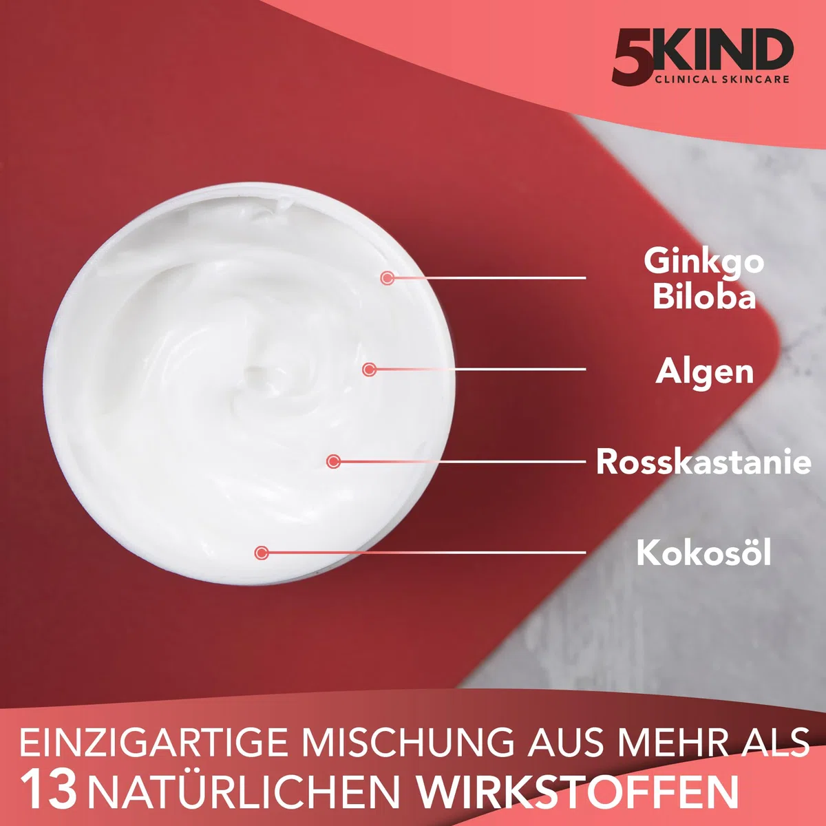 5Kind Extra Stark Anti-Cellulite Creme 200 ml – Natürliche wärmende Formel gegen Cellulite – Straffende Creme gegen Orangenhaut, effektive Cellulite-Behandlung - Beste hautstraffende