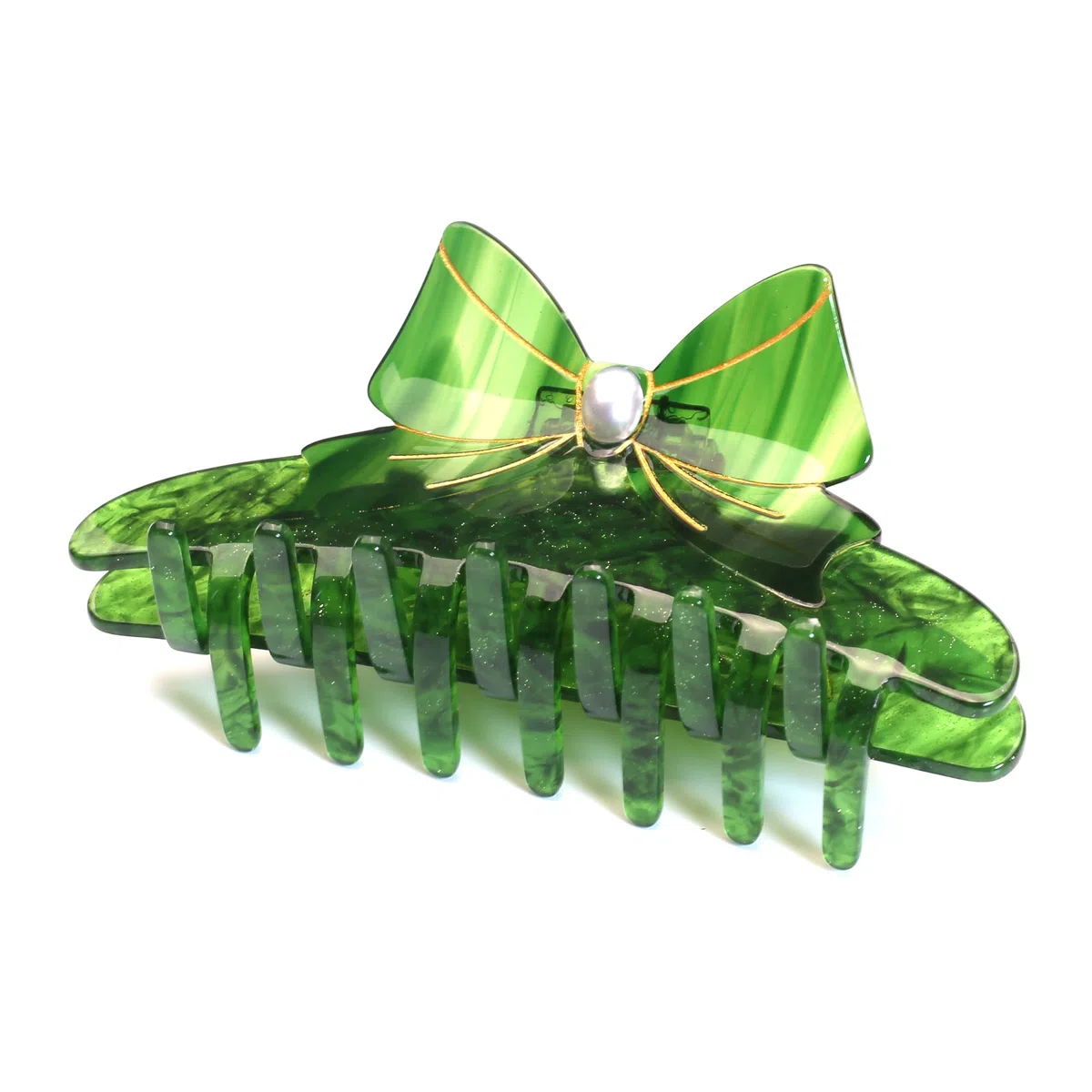 Groß Haarklammer Damen Acetat Haarspange Bogen Haar clips, Grün