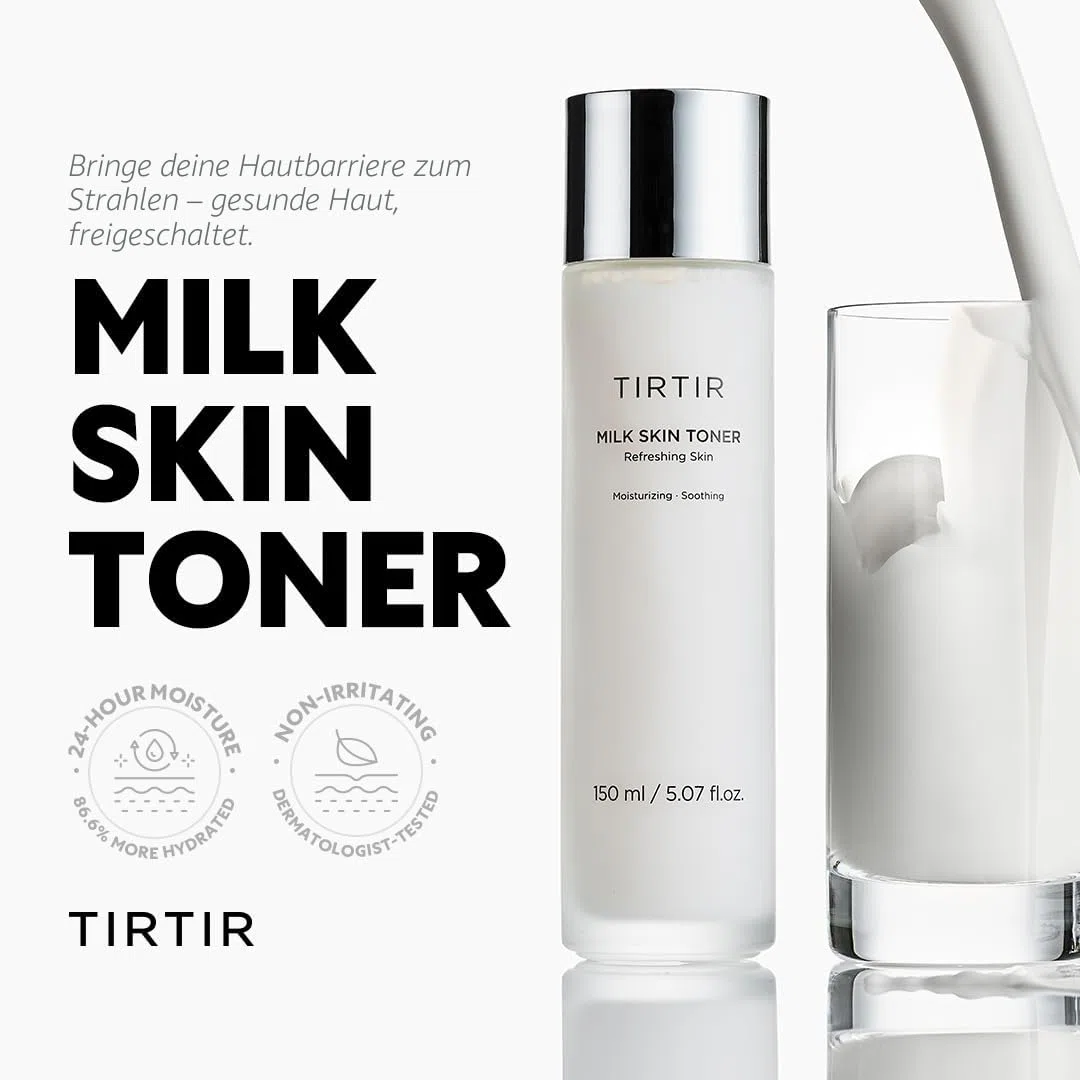TIRTIR Milk Skin Rice Toner - Deep Moisturizing, Hydrating and Refreshing for face, Niacinamide, Ceramide, Rice Bran Extract, Nature-Oriented Ingredients, Korean Skin Care, Vegan (150ml, Original)