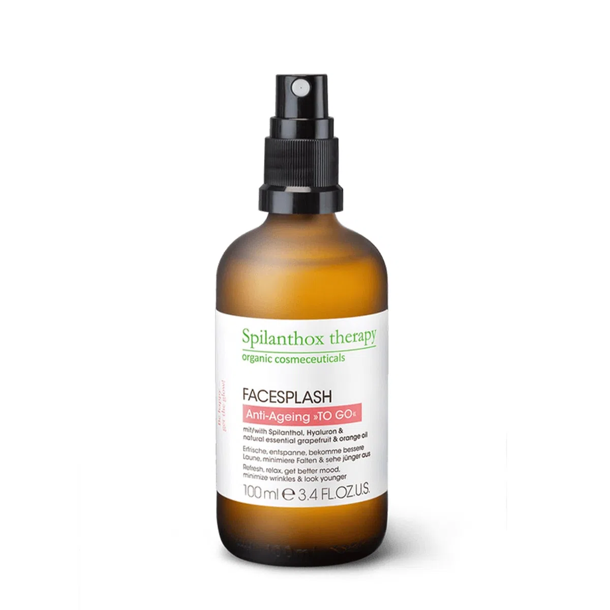 Spilanthox therapy - Facesplash Anti-Aging „TO GO“ - straffende & pflegende Gesichtspflege - Spilanthol & Hyaluronsäure - Setting Spray für Make-up - 100% Bio-Botox - vegane Naturkosmetik - 100ml
