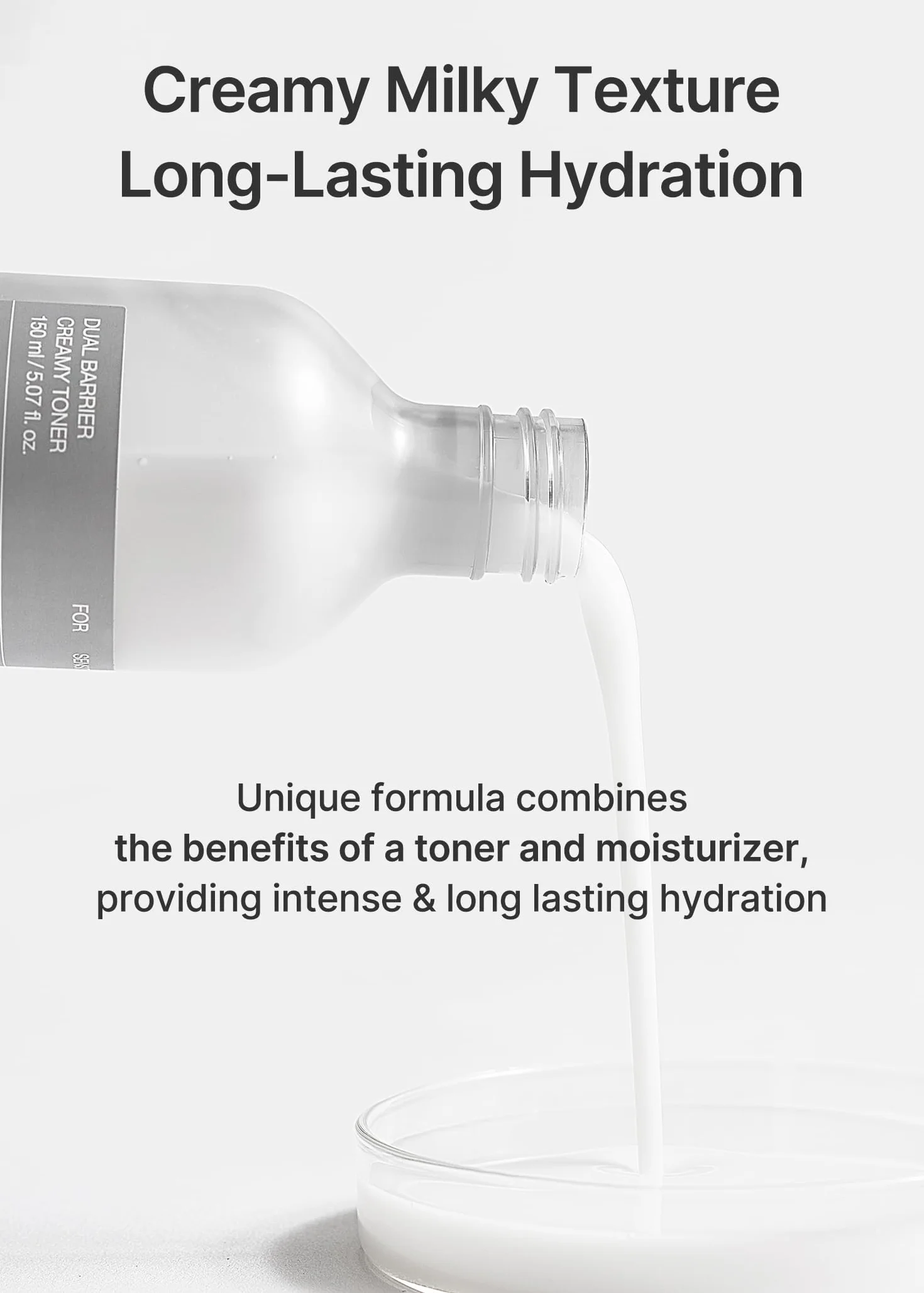celimax Dual Barrier Creamy Toner - mit Ceramiden & Peptiden, öl- und alkoholfrei, mild für empfindliche & fettige Haut, langanhaltende Feuchtigkeit, Korean Skincare, 150 ml