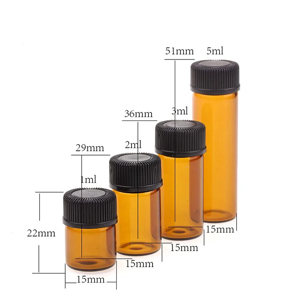 25 Stück Leer 5 ml Kleine Glasflaschen mit Orifice Reducer Lila Mini-ätherische Ölflaschen Duft Glas Fläschchen für Ätherisches Öl,Aromatherapie,Parfüm,Massage