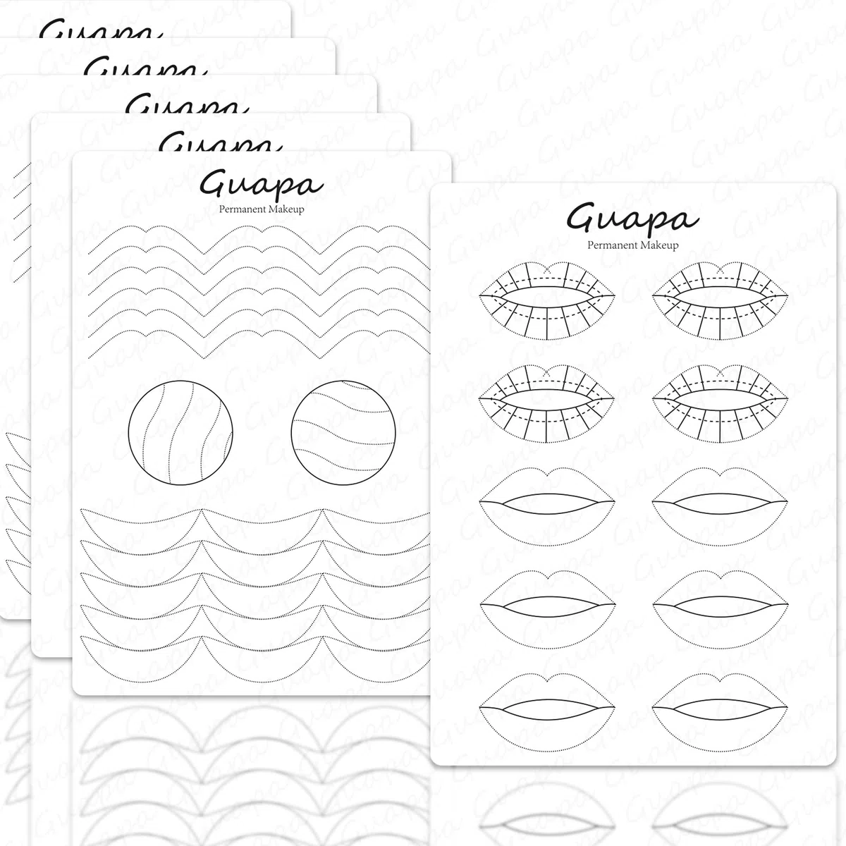 4 Stück Übungshaut für Lippentönung und Lippenrouge, künstliche Haut, Trainingspad für semi-permanentes Lippen-Makeup Anfänger (4PCS White Pad)