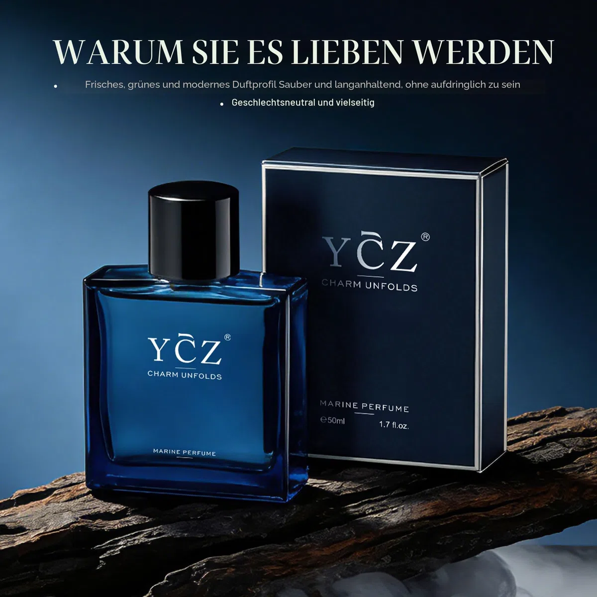 Ycz Charm Marine – Eau de Parfum für Herren 1.7oz – Langanhaltender Parfüm Herren Duft mit orientalisch holziger, ideal für besondere Anlässe und somit das perfekte Geschenk für den Gentleman