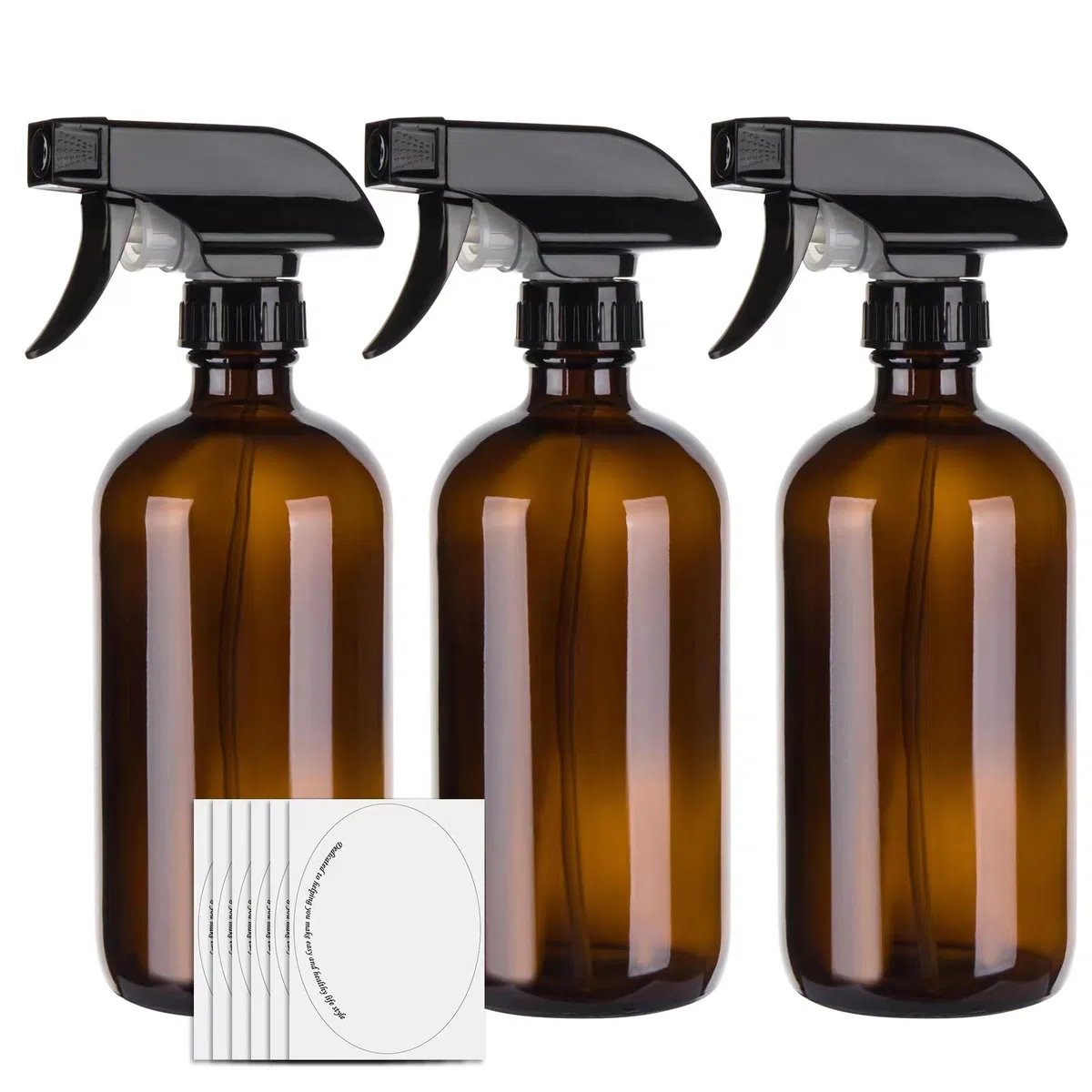500 ml bernsteinfarbene leere Glas-Sprühflaschen zur Reinigung, Nebelwassersprühflasche für Haare, Gartenarbeit und ätherische Öle, verstellbarer Sprühkopf mit Sprühstrahleinstellungen,