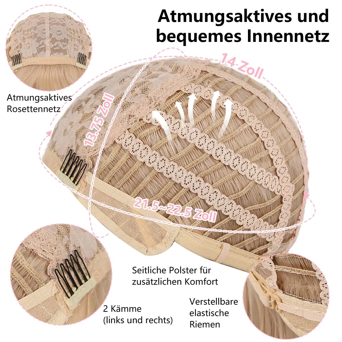 JIAMEISI Blonde Kurze Bob Perücke mit Pony 30cm Synthetische Faser Glattes Blonde Perücke für Damen Natürlich Aussehend Cosplay-Partys Weihnachten Halloween tägliche Nutzung (#24/60)