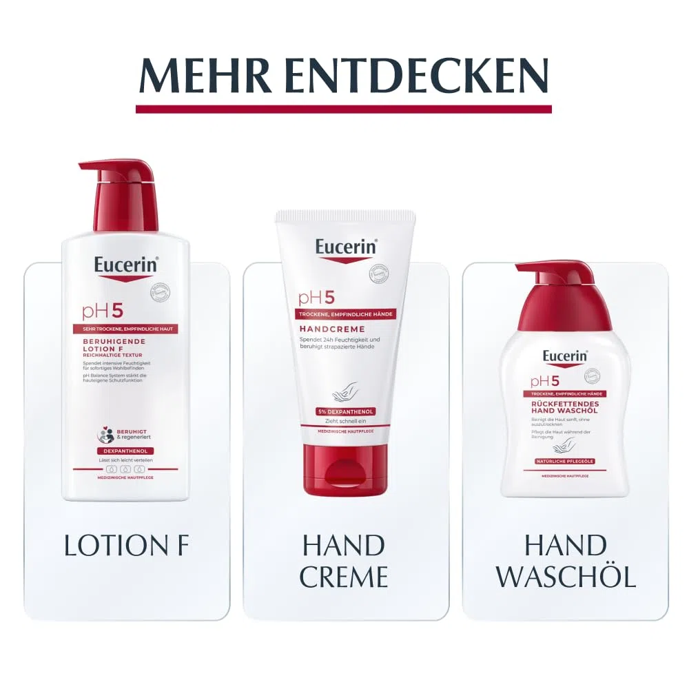 Eucerin pH5 Rückfettendes Duschöl Nachfüllbeutel 400 ml, seifenfreies Duschgel für sehr trockene und empfindliche Haut, für die tägliche Hautpflege mit natürlichen Ölen
