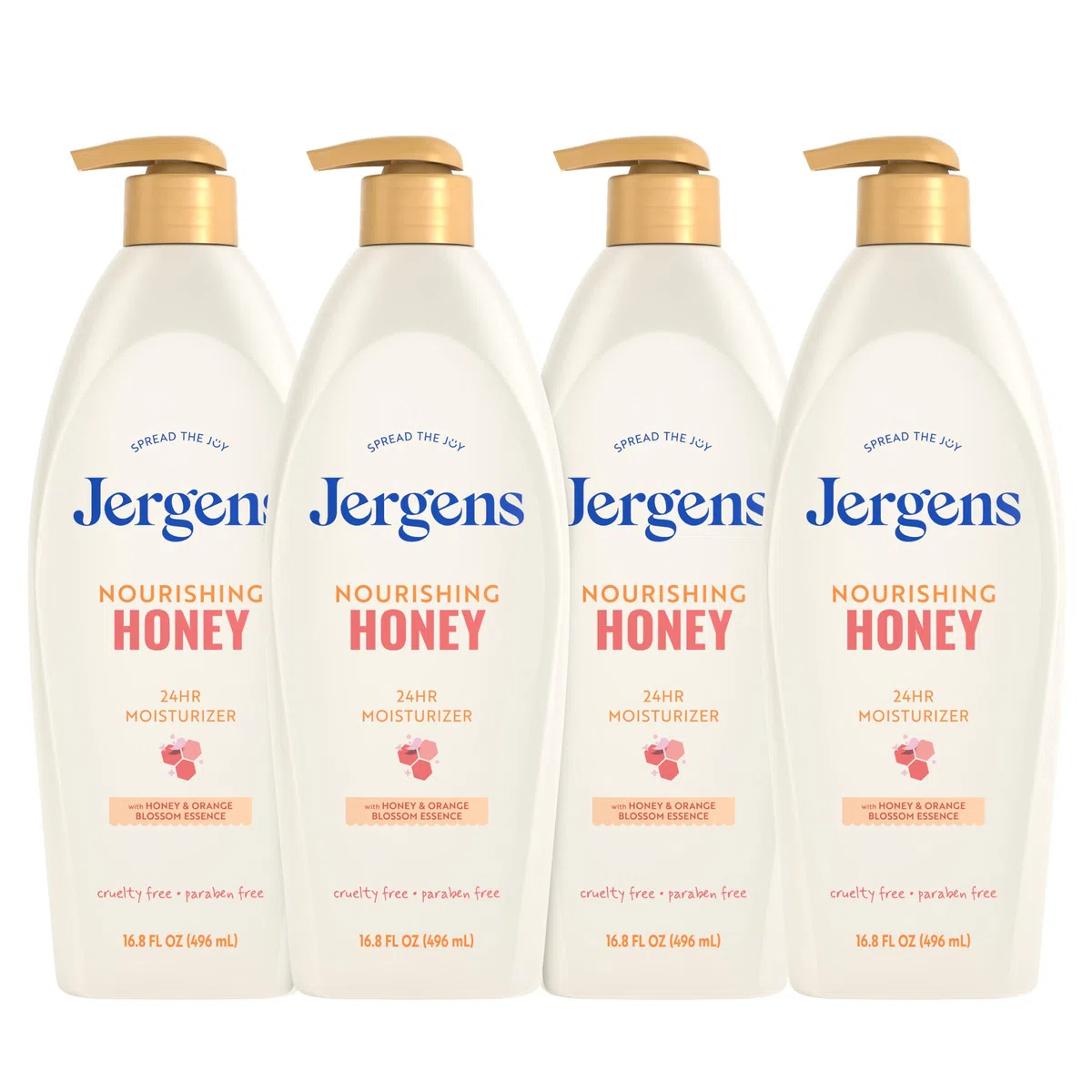 Jergens Nourishing Honey Dry Skin Moisturizer, 16.8 Ounces, Body and Hand Lotion with Illuminating Hydralucence Blend, Der...