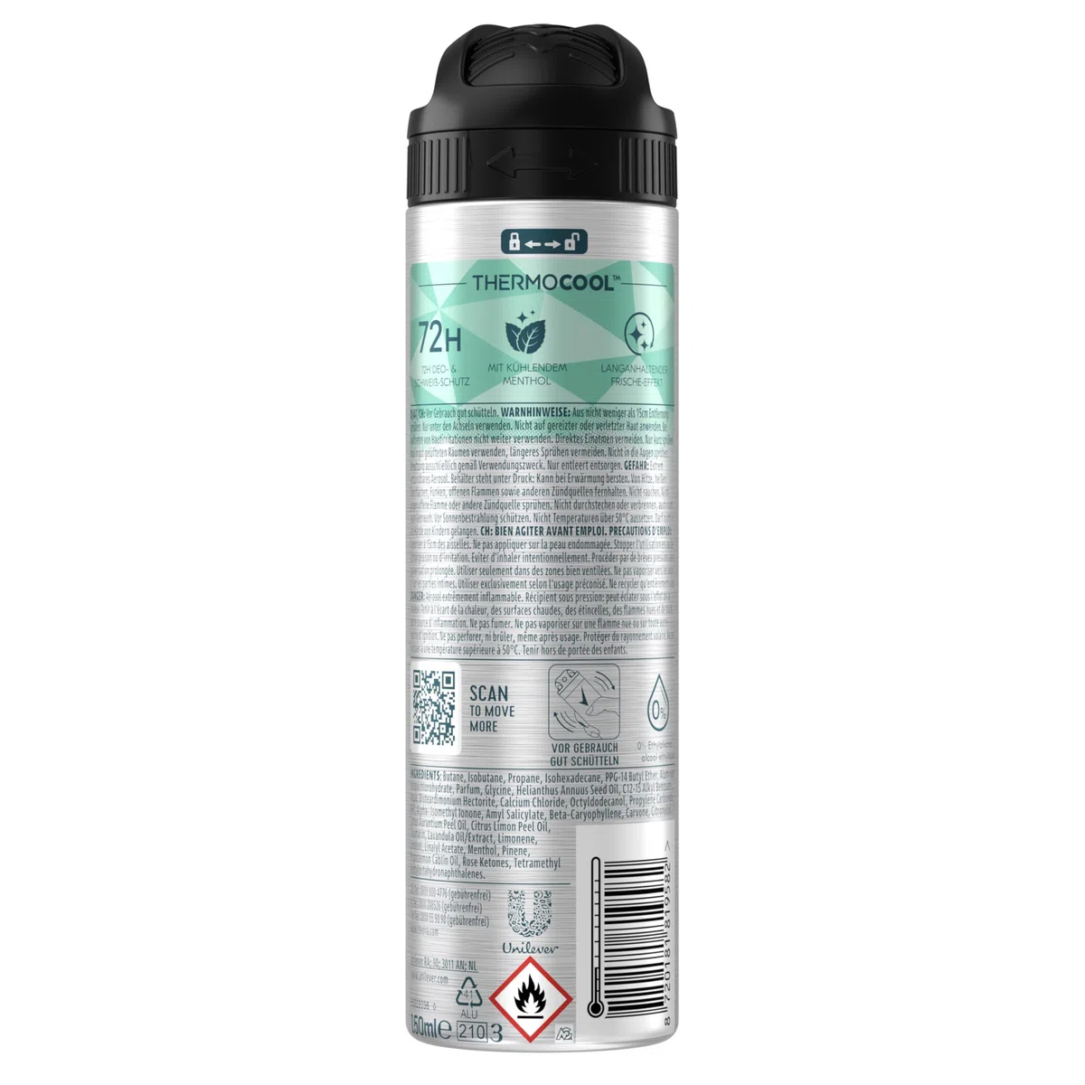 Rexona Men Nonstop Protection Anti Transpirant Spray Iced Lemon & Sage Scent Deo mit 72 Stunden Schutz vor Schweiß und Körpergeruch 6x150ml DO