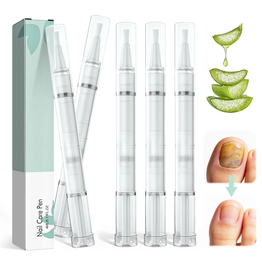5 Stück Nail Care Pen, Nagelpilz Stift, Nagelpilz Nagelpflegestift, Nagel Behandlungs Stift für Fingernägel & Fußnägel mit Teebaumöl, Vitamin E & Aloe Vera, Nagelwachstum FöRdern