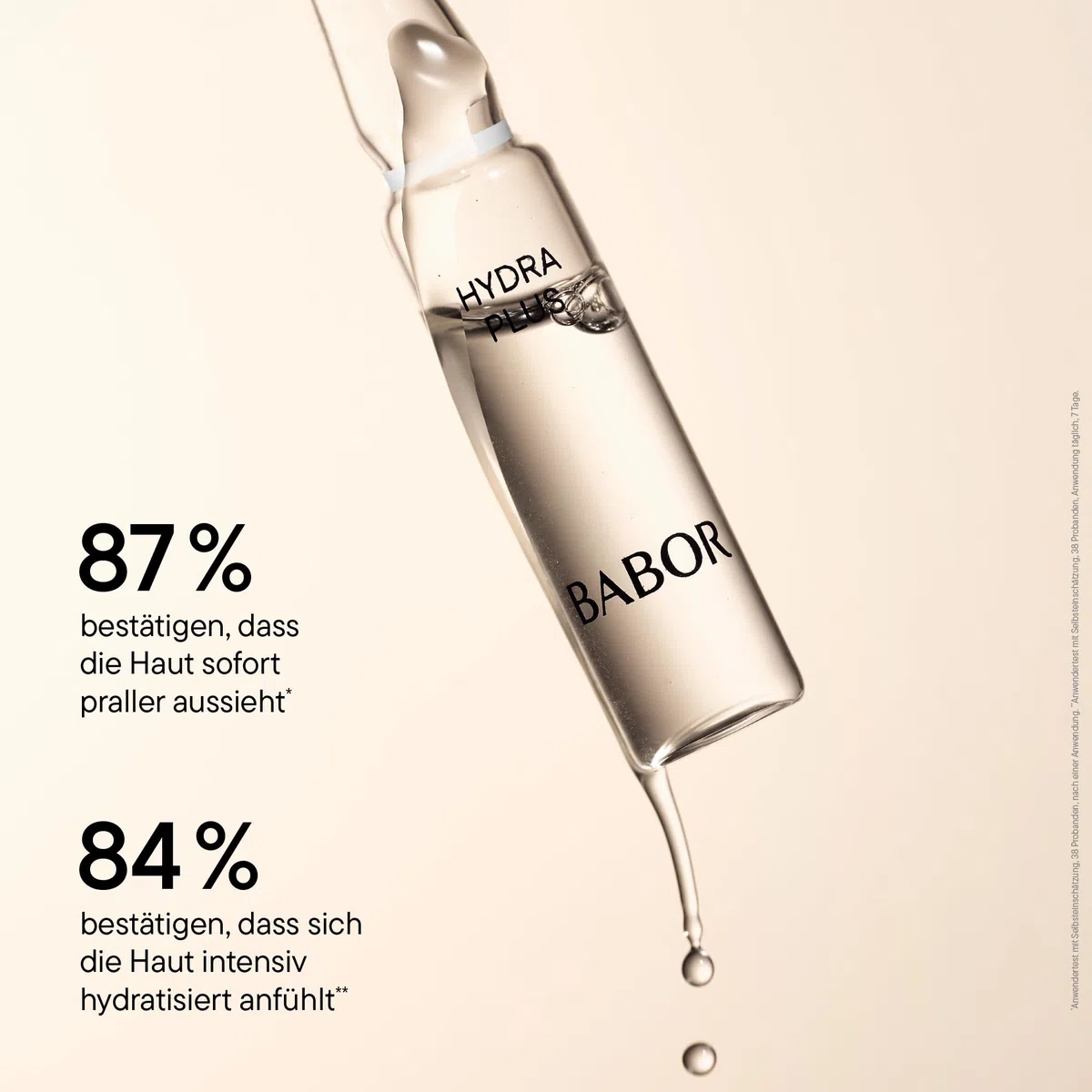 BABOR Hydra Plus, Serum Ampullen für das Gesicht, Mit Hyaluronsäure für intensive Feuchtigkeit, Vegane Formel, Ampoule Concentrates, 7 x 2 ml