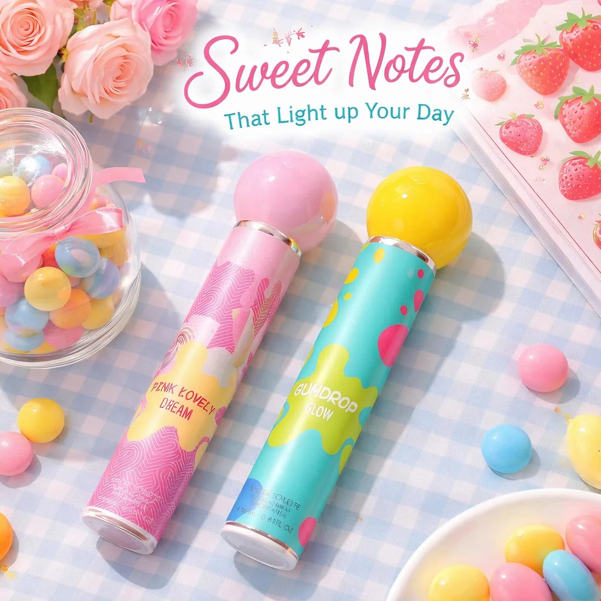Bodyspray Set für Mädchen, 6x20ml Tragbarer Duftspray für Damen, Mini Reise Parfüm Set im süßen Cartoon-Design, für Haut und Haar , Geschenk Set für Teenager Mädchen und junge Frauen