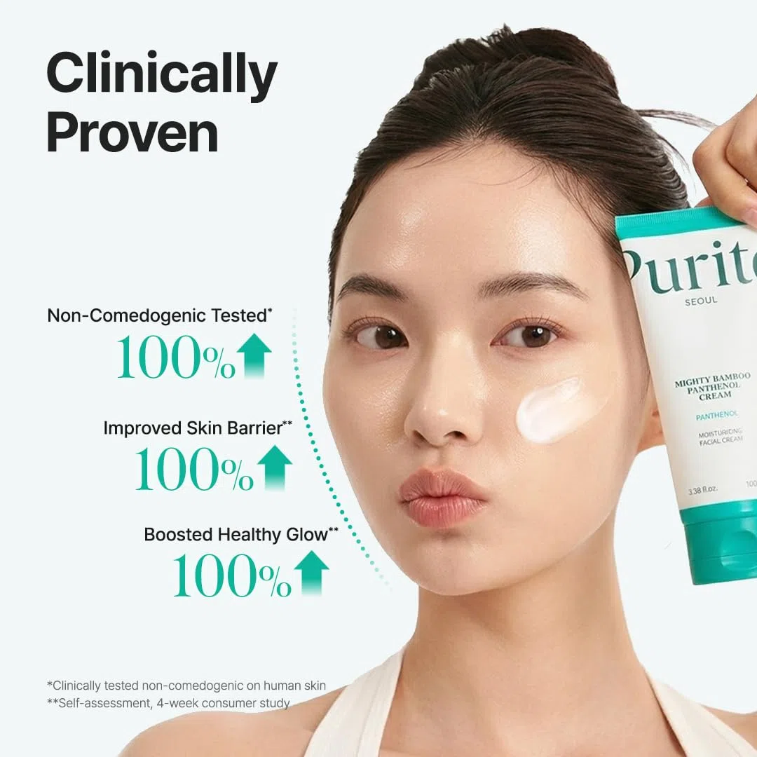 PURITO Panthenol 10% Post-Akne-Creme, Feuchtigkeitscreme für Hautunreinheiten & Barriere-Reparatur, silikonfrei, nicht komedogen, parfümfrei, vegane koreanische Hautpflege, 100 ml