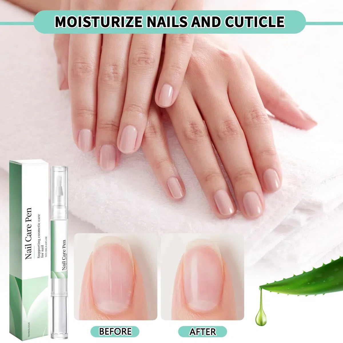 4 Stück Nail Pen, mit Teebaumöl Vitamin E für Fördern Sie das Nagelwachstum