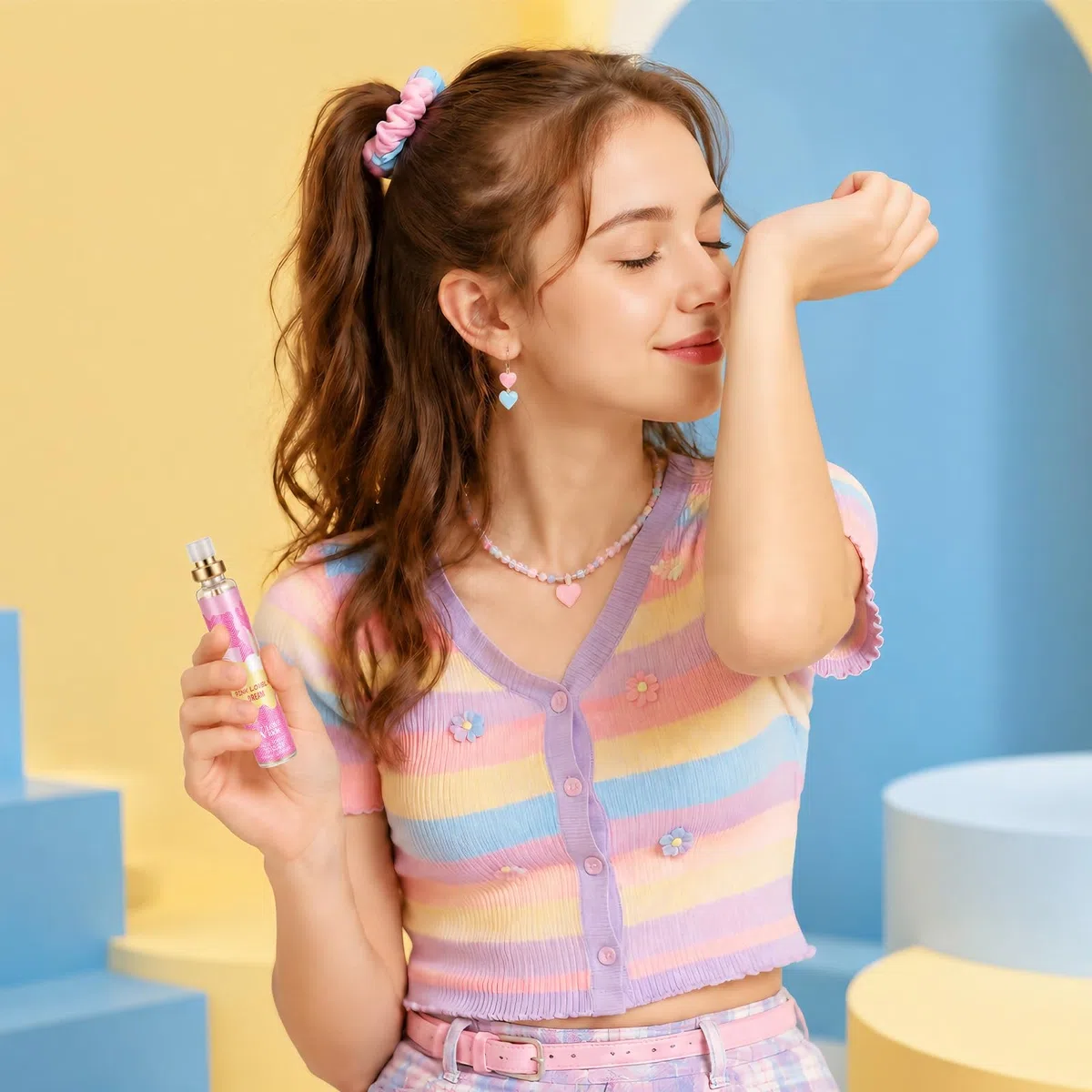 Bodyspray Set für Mädchen, 6x20ml Tragbarer Duftspray für Damen, Mini Reise Parfüm Set im süßen Cartoon-Design, für Haut und Haar , Geschenk Set für Teenager Mädchen und junge Frauen