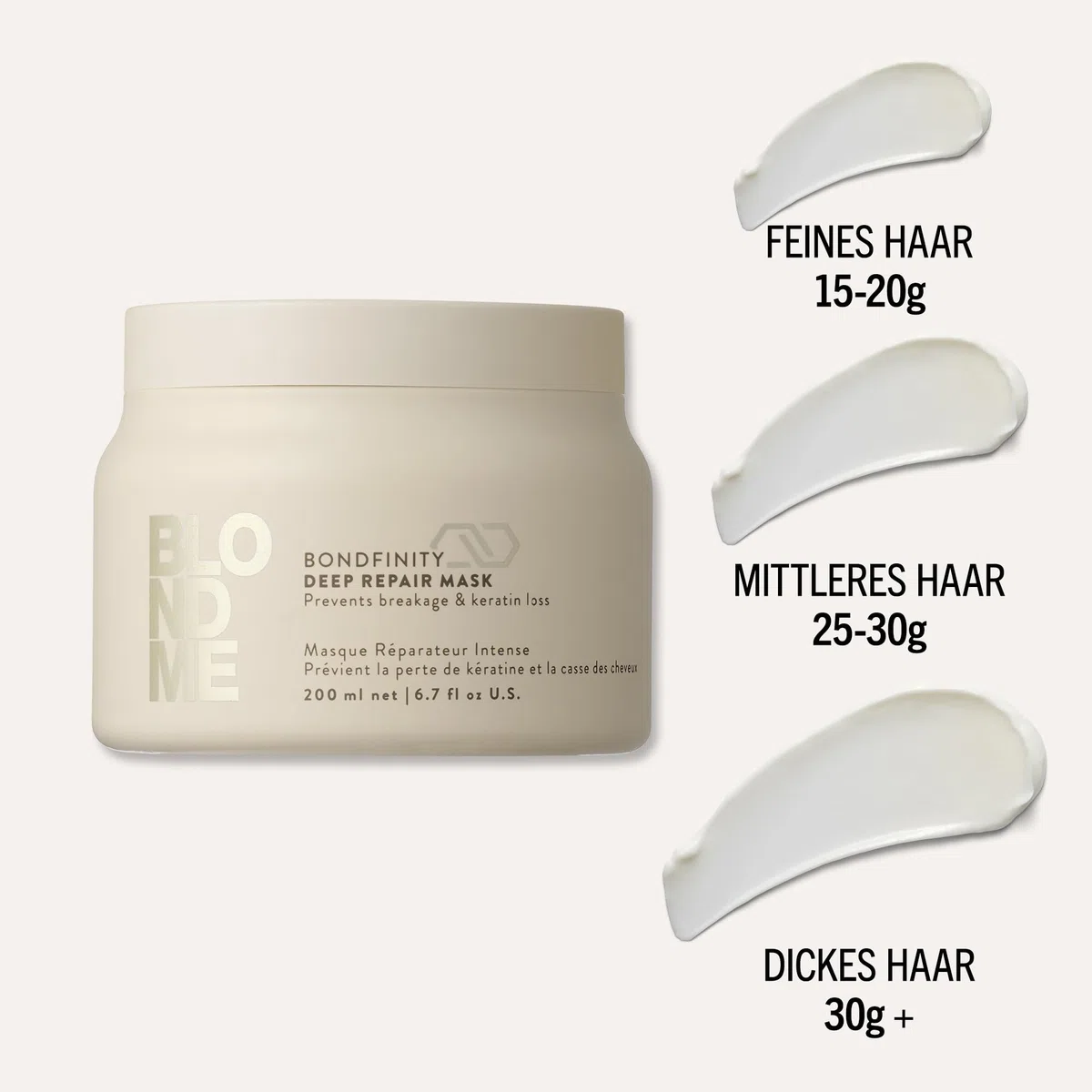 Schwarzkopf Professional BLONDME Bondfinity Deep Repair Mask Haarmaske Stärkende Haarpflege Schafft Bindungen Glättet Und Schützt Poröses Haar Hydratisierend Und Weichmachend 200 ml