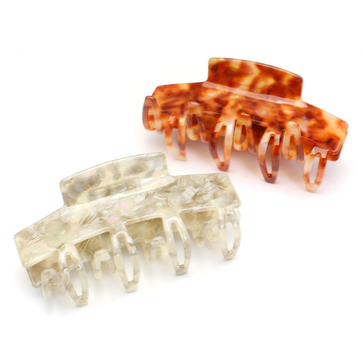 Groß Haarklammer Rechteckig Haarspange Damen Haar Clips, Grau
