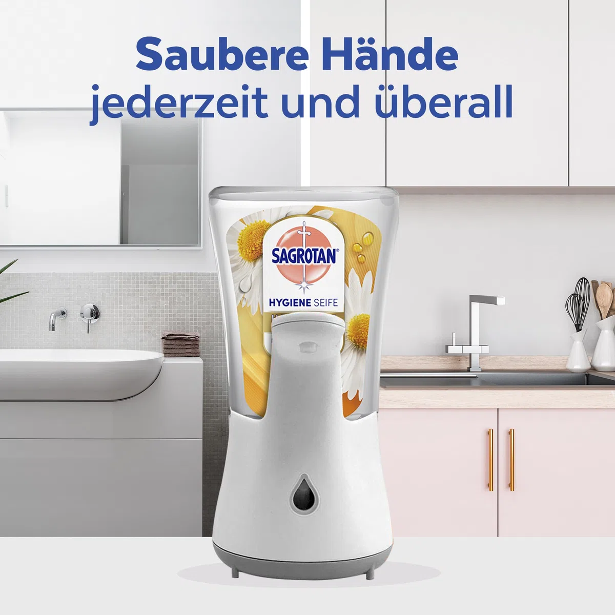 Sagrotan No-Touch Nachfüller Kamille – Für den automatischen Seifenspender – 5 x 250 ml Handseife