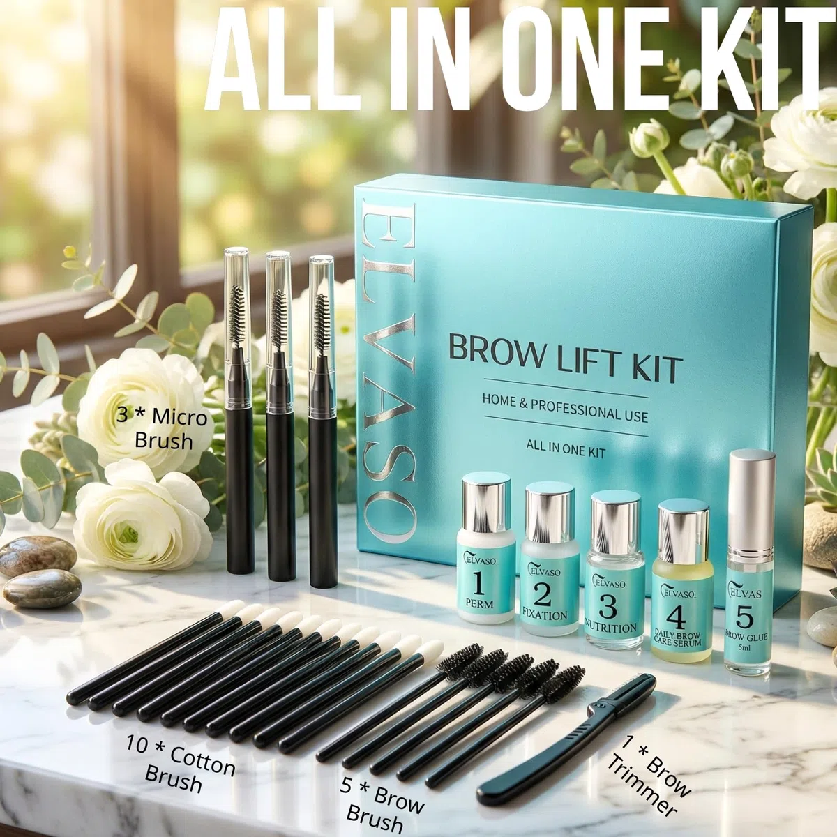 Augenbrauen Lifting Set, DIY Brow Lifting Set für Zuhause, Sofortiger Salon-Effekt für Vollere, Dichtere 3D-Augenbrauen, Einfach in der Anwendung & Lang Anhaltendes Ergebnis, Eyebrow Lamination