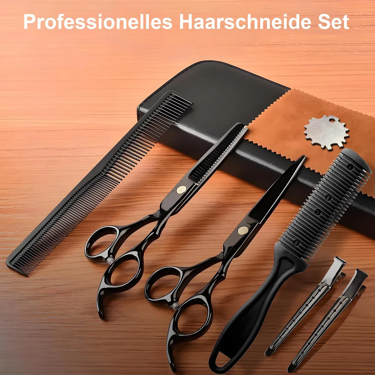 SURFOU Friseurscheren Set 6,7 Zoll,Haarschere & Effilierschere aus Edelstahl,Haarschneideset mit Kamm Profi,Mit verstellbarer Spannung,Für Herren/Damen/kinder/Haustiere & Friseur