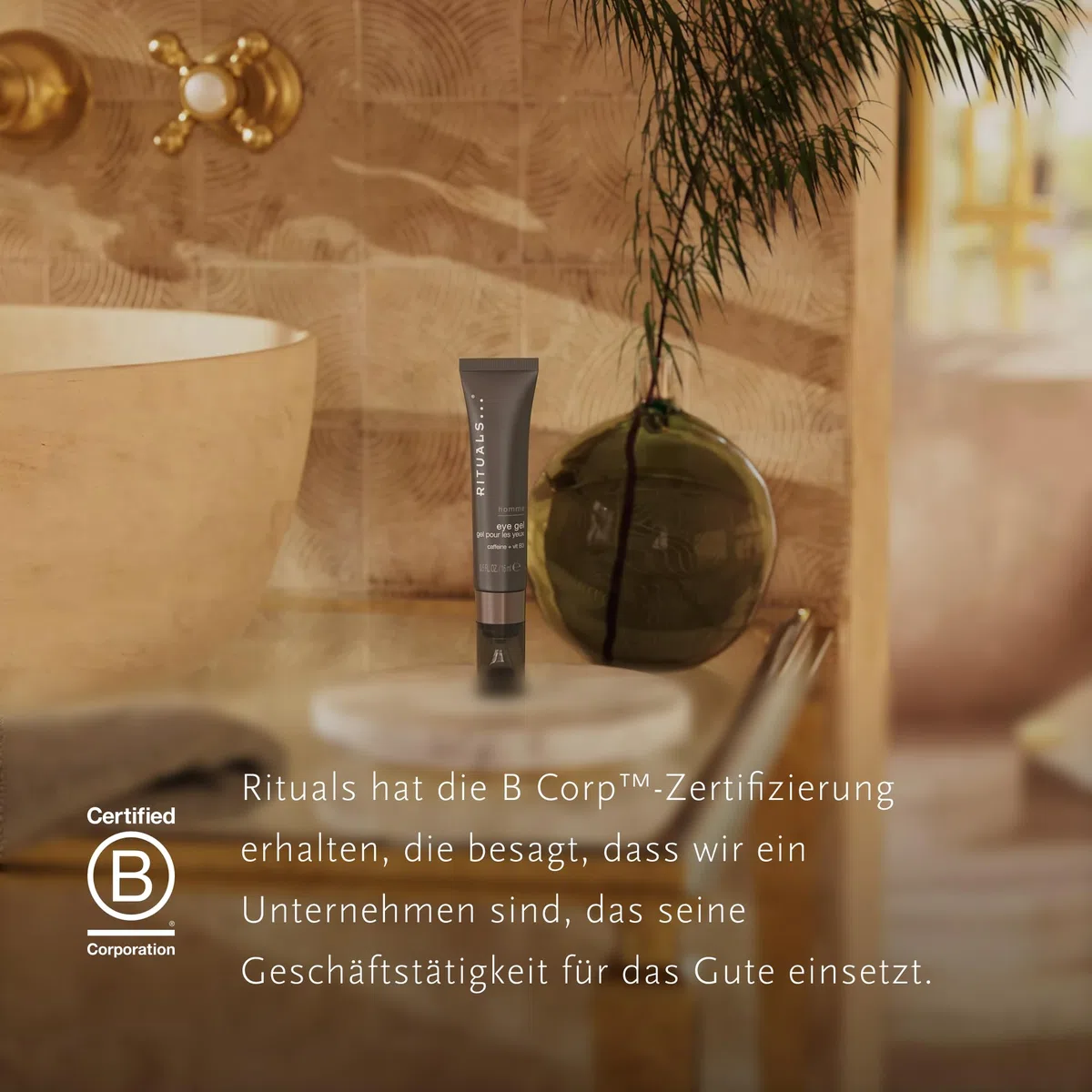 RITUALS Homme Eye Gel für Männer, Anti-Aging-Augenpflege mit Koffein und Vitamin B3, gegen Augenringe und Schwellungen, 15 ml
