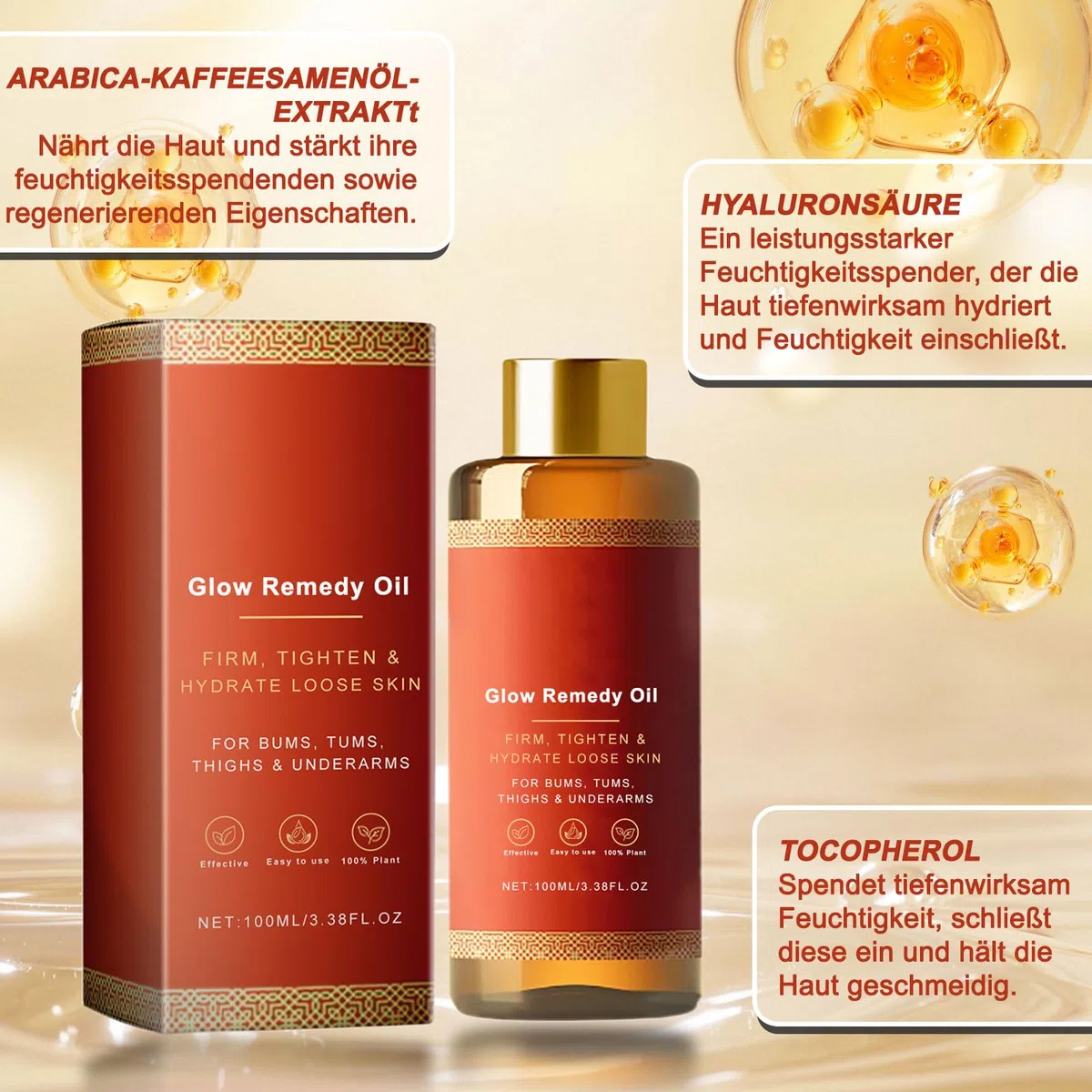 Glow Remedy Oil Original, Strafft und Hebt Schlaffe Haut, Glow Remedy öl, GlowStraff Magic Körperöl für Frauen, Hydratisieren & Glätten, Massageöl für alle Hauttypen, 100ml - 2 Flaschen