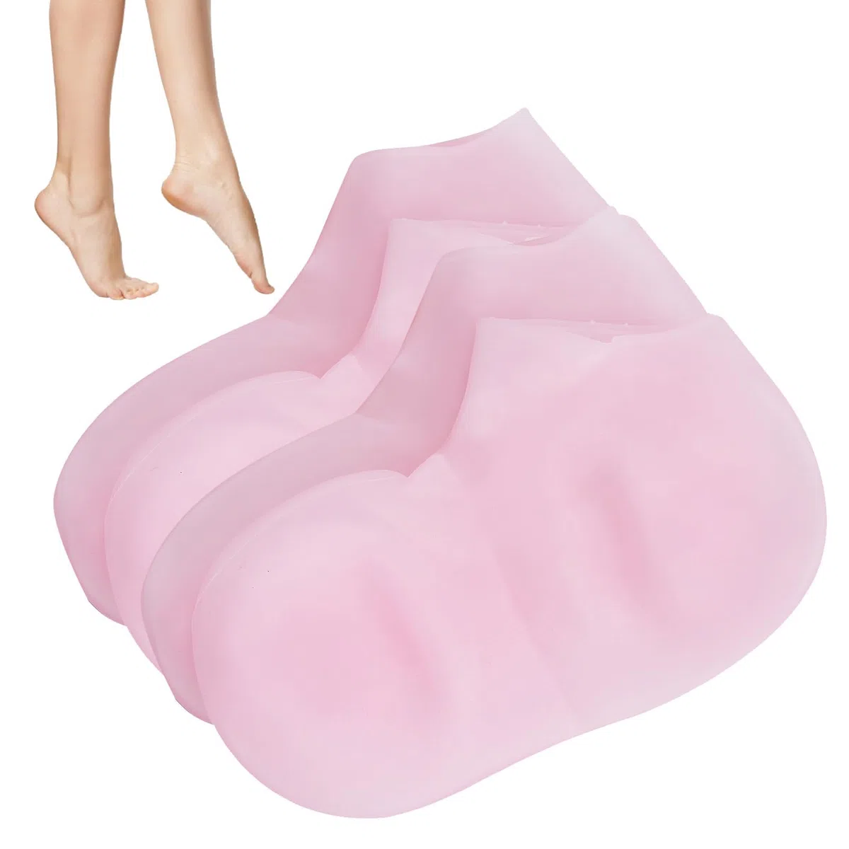 2 Paar SEBS Fußpflegesocken, rutschfest, risshemmend, Peeling, Fuß-Spa-Socken, feuchtigkeitsspendend, Socken, weiche Haut, Pediküre-Socken, Silikon-Gel-Socken für Männer und Frauen (L (39–41)