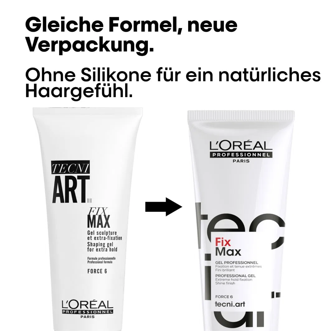 L'Oréal Professionnel Paris Tecni.ART Fix Max, strukturierendes Gel für ultrastarken Halt, glatt & wild, ohne Rückstände, 200 ml