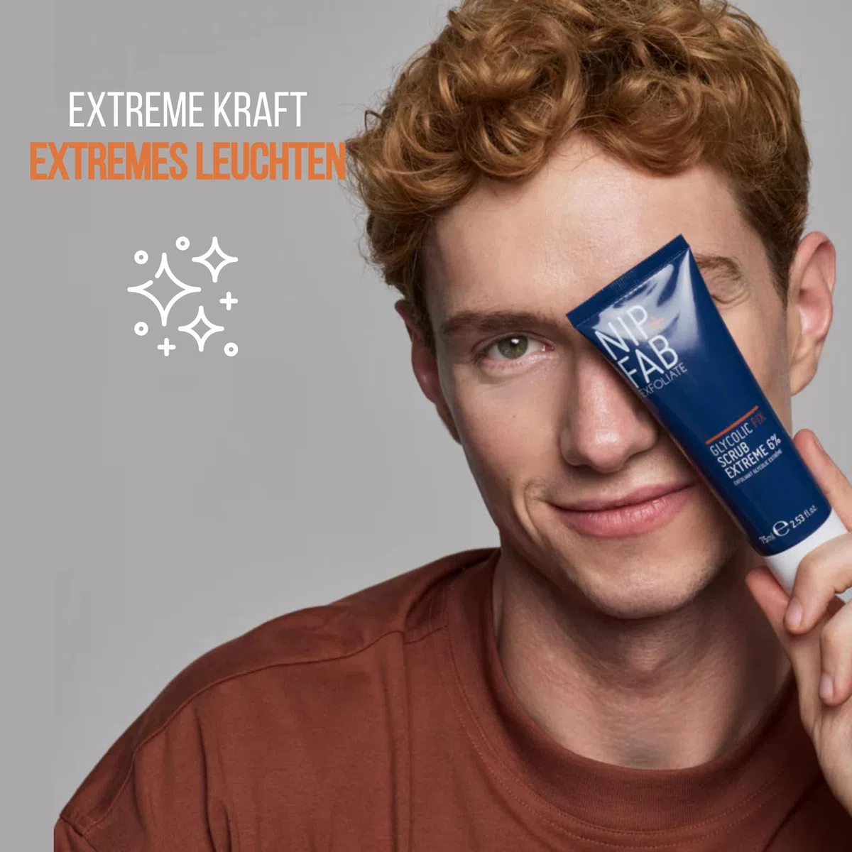 Nip + Fab Glycolic Fix Scrub Extreme – Gesichtspeeling mit 6% Glykolsäure – 3-in-1 AHA/BHA Peeling zur Porenverfeinerung & Hautglättung, 75 ml
