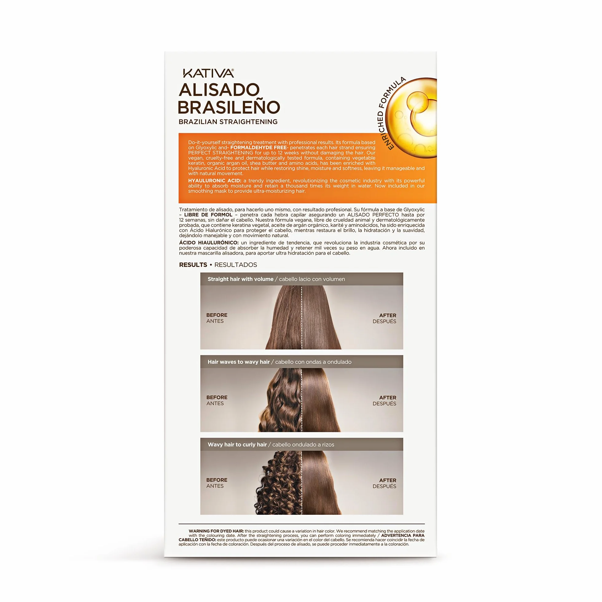 Kativa – Brasilianisches Keratin-Glättungsset mit Arganöl und Hyaluronsäure | Professionelle Glättungsbehandlung für zu Hause – Hält bis zu 12 Wochen – Einfach anzuwenden | 1 Stück
