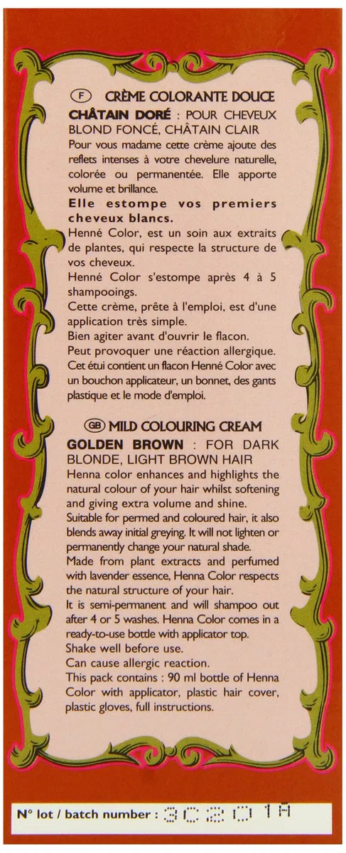 Henné Color Goldenbrown (Goldkastanie) Henna-Tönungscreme