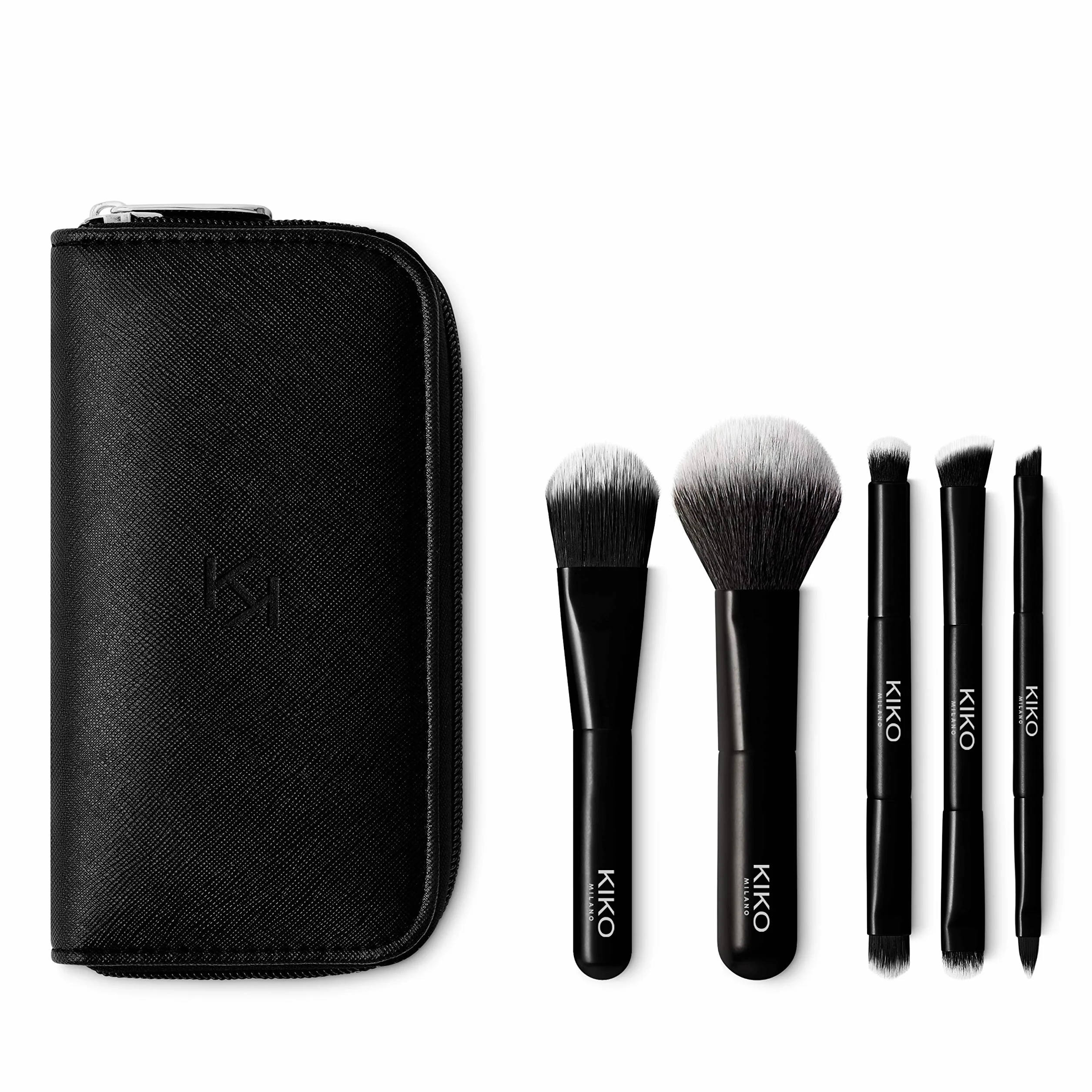 KIKO Milano Travel Brush Set, Reise-Pochette Mit 5 Professionellen Pinseln